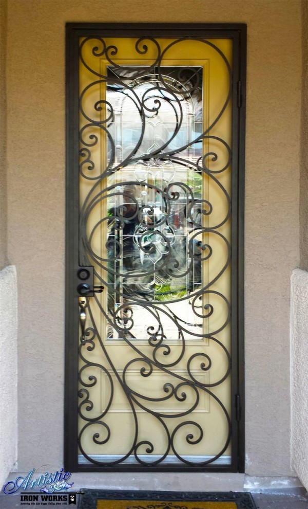 Example of Wrought Iron Security Door, by Artistic Iron Works, Las Vegas, NV