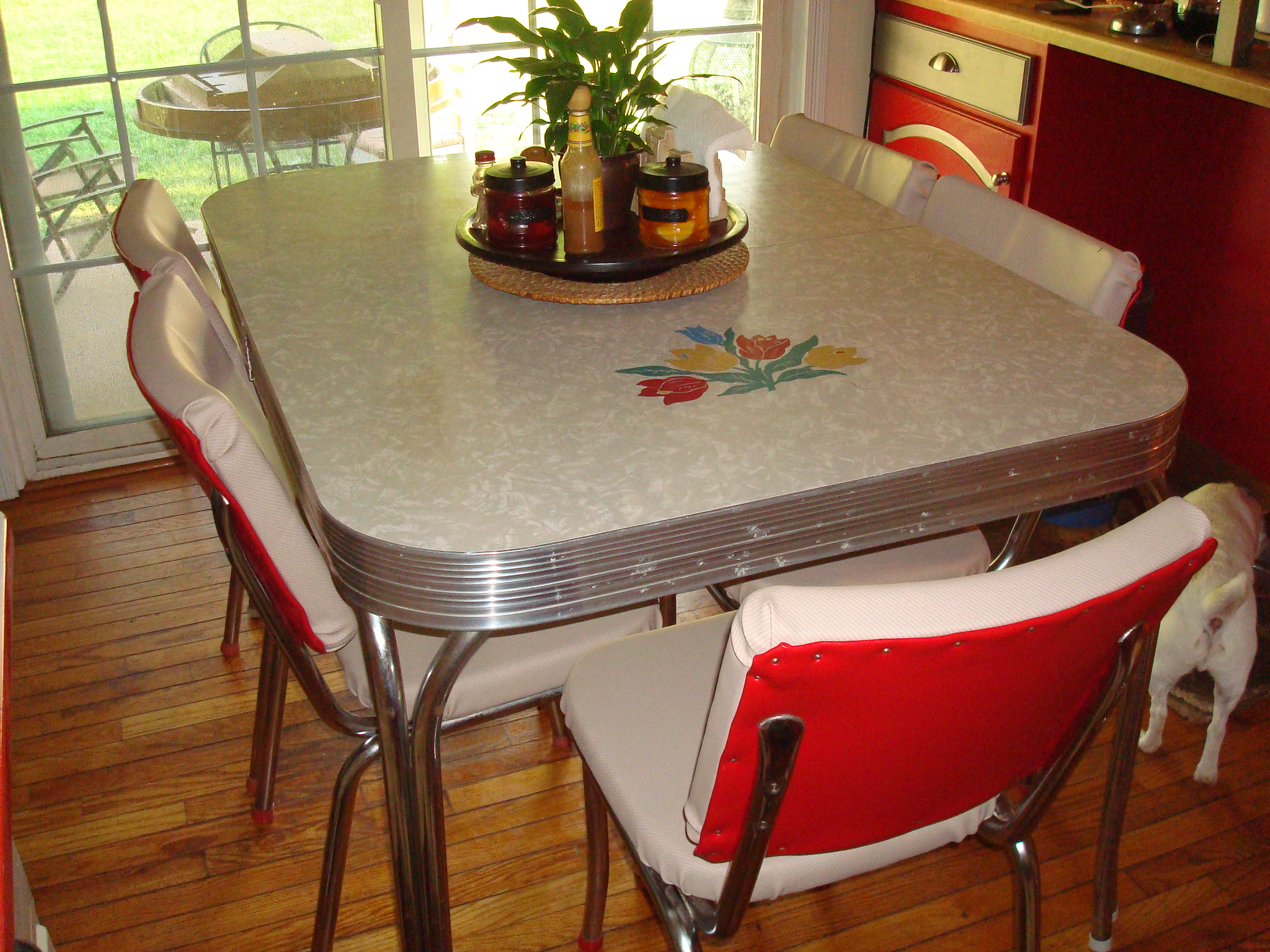 1950 kitchen table with place for utensils
