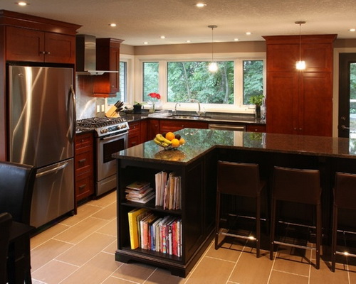 L shaped kitchen island