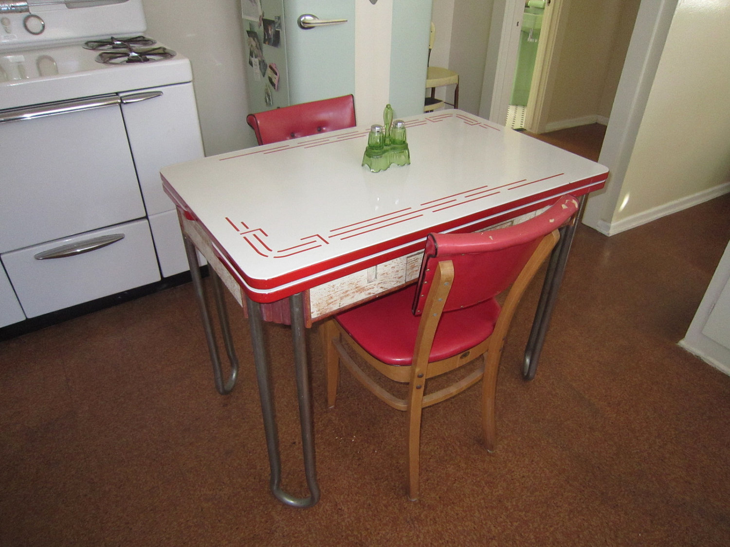 vintage porcelain kitchen table