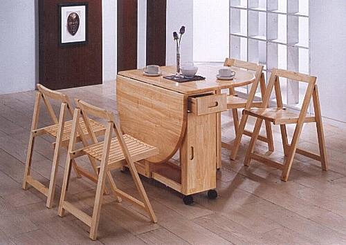 Folding kitchen table and 4 chairs – 20 Design Ideas For Smaller Kitchen Areas