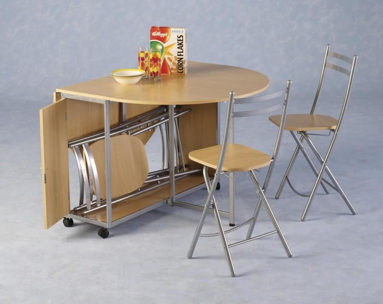 fold down kitchen table and chair