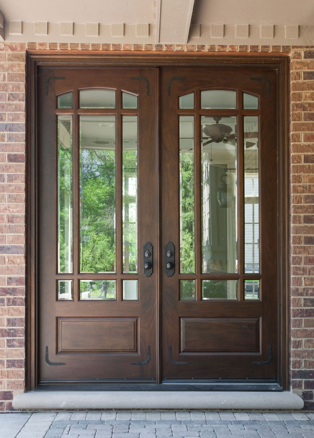 French country double entry doors give charming completions to the ...