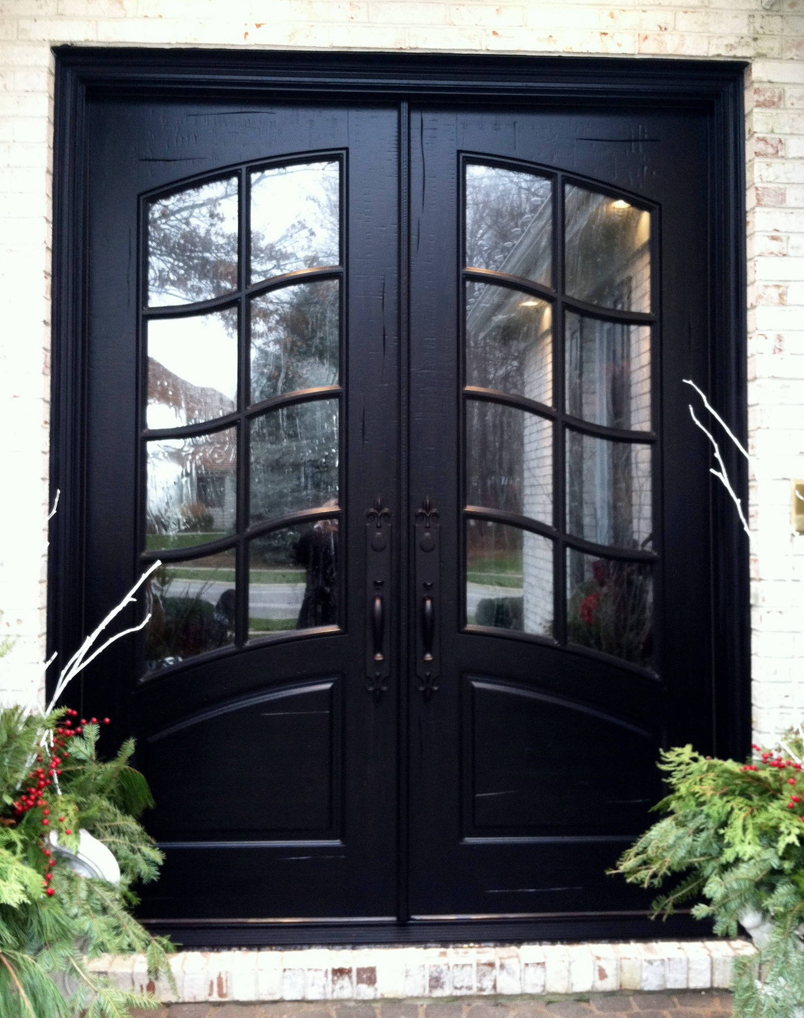 French country double entry doors give charming completions to the ...