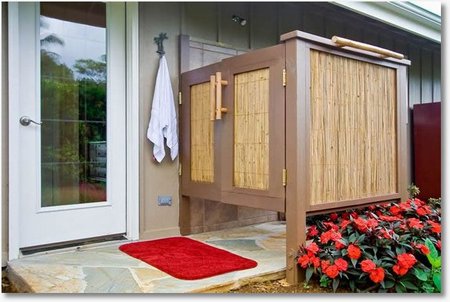 Outdoor shower door – 16 great places to clean up after working or playing outside