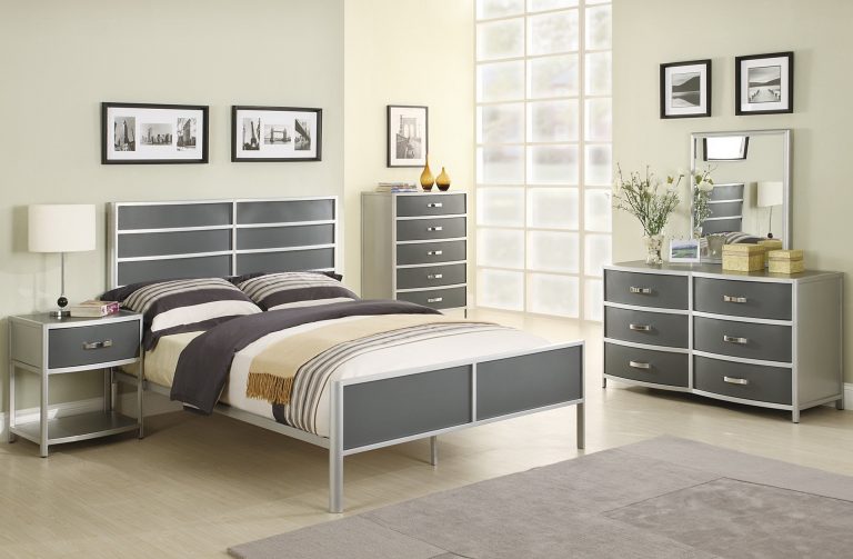 shiny silver bedroom furniture