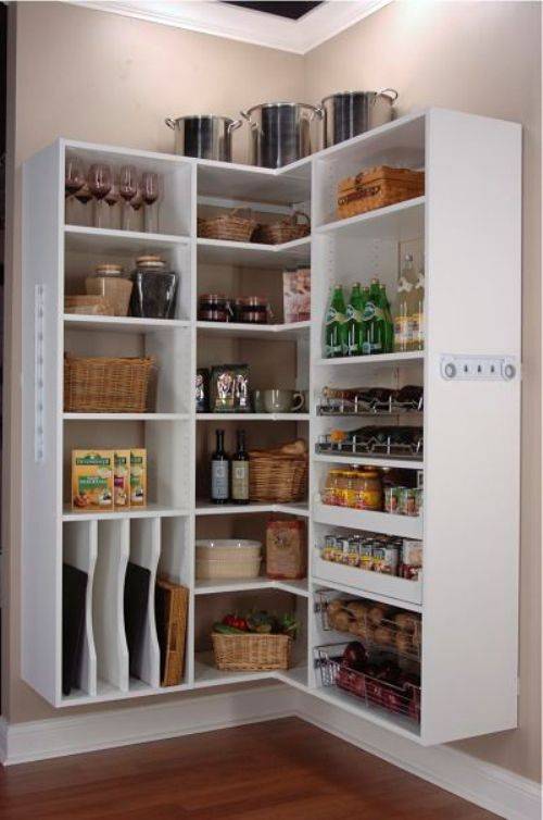 Small kitchen open pantry – must have for all downsized kitchens