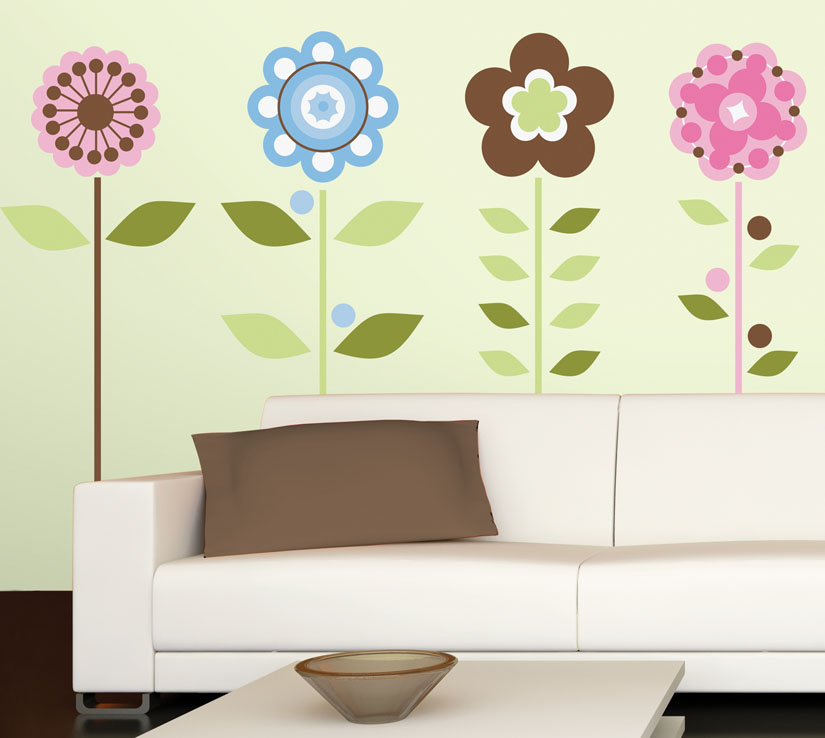Decorate with wall stickers flowers kids