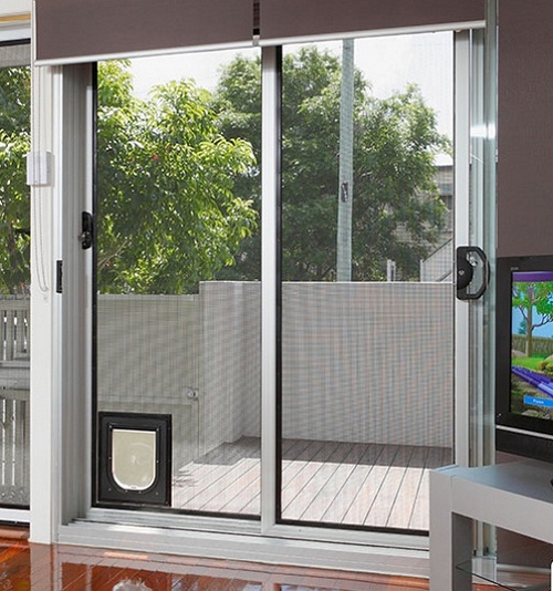 sliding glass dog door