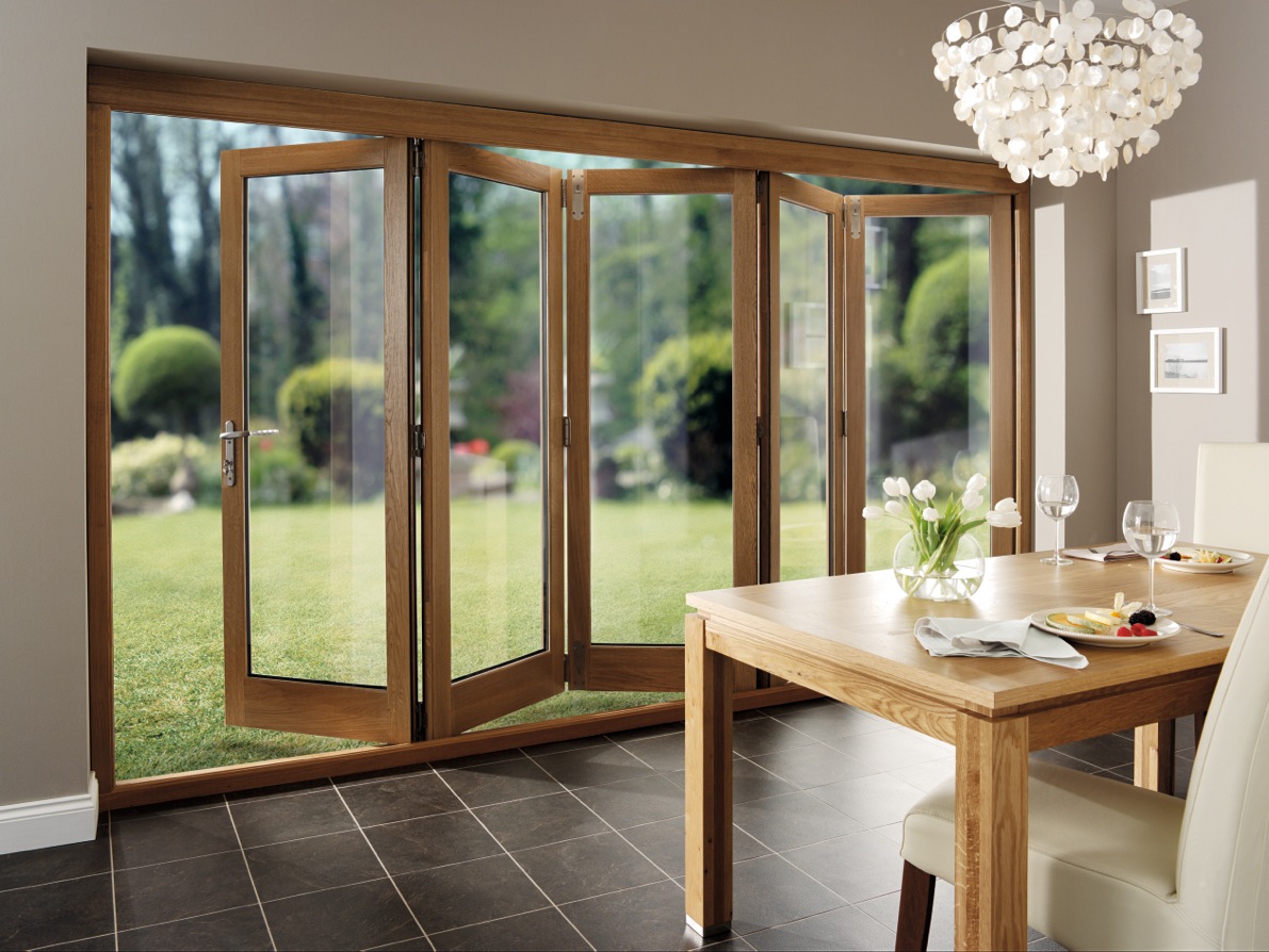 accordion french doors living room