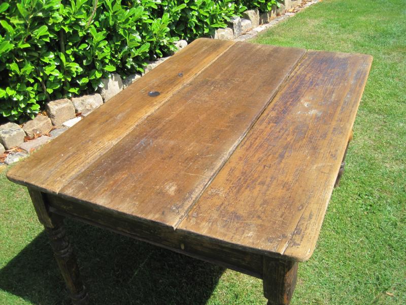 antique kitchen table with drawer photo - 5