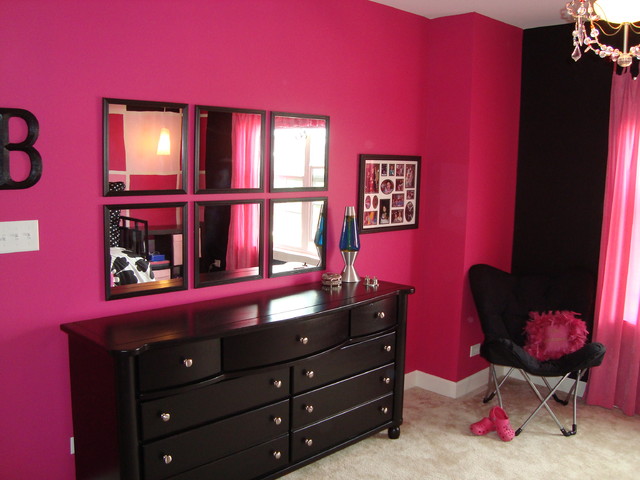 black & pink bedroom designs photo - 1