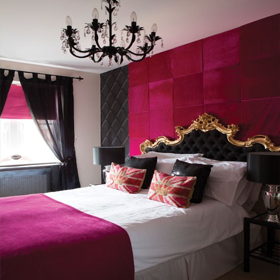 black & pink bedroom designs photo - 2