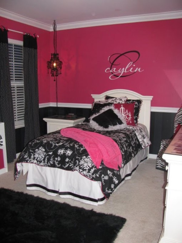 black & pink bedroom designs photo - 3
