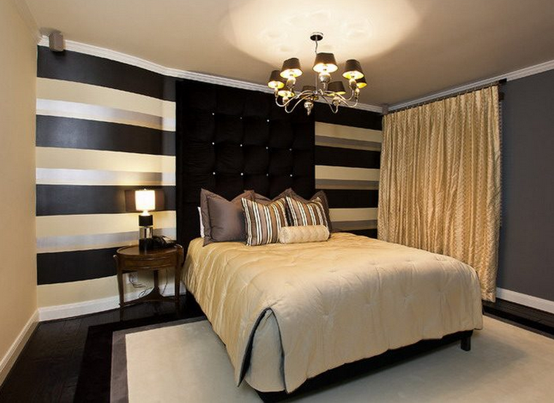 black and gold bedroom design photo - 6