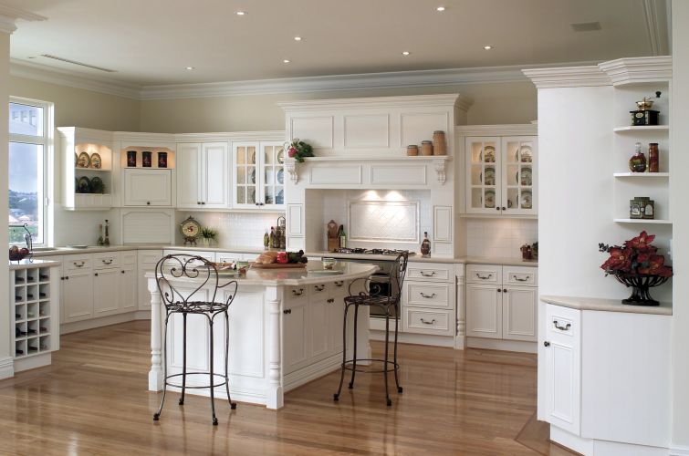 french country kitchen cabinets design photo - 2
