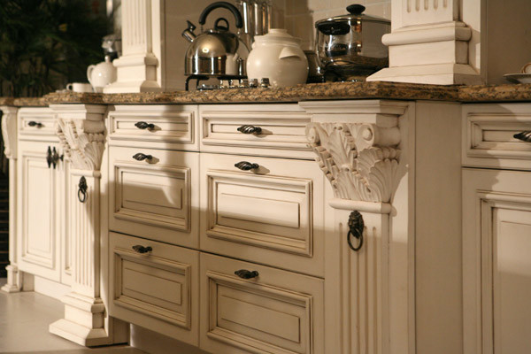 french country kitchen cabinets design photo - 5