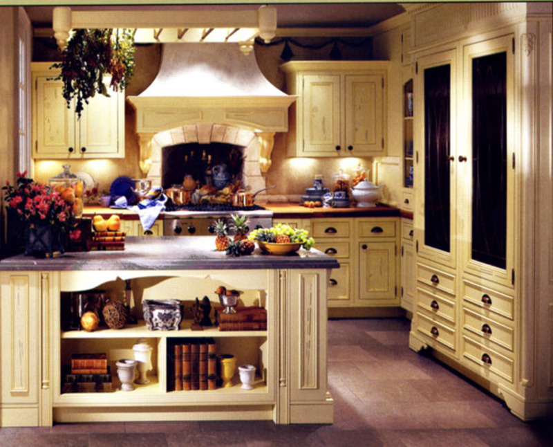 french country kitchen design photo - 2