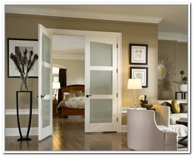 french doors interior frosted photo - 2