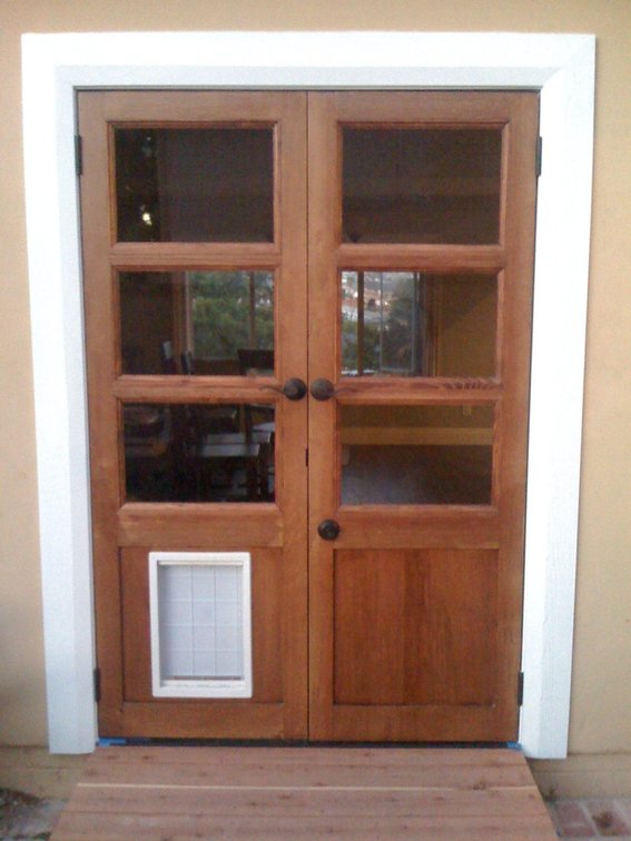 french doors with dog door photo - 5