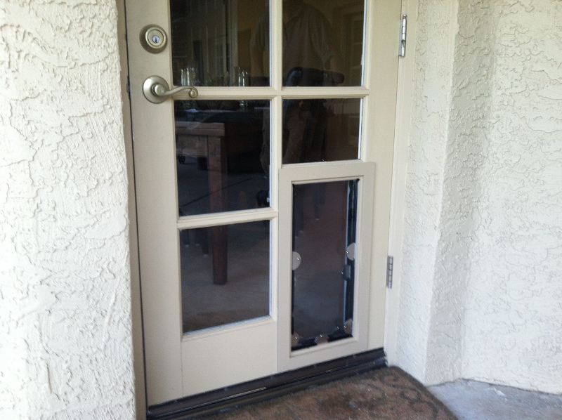 french doors with dog door photo - 7