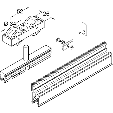 interior sliding door gear set photo - 1