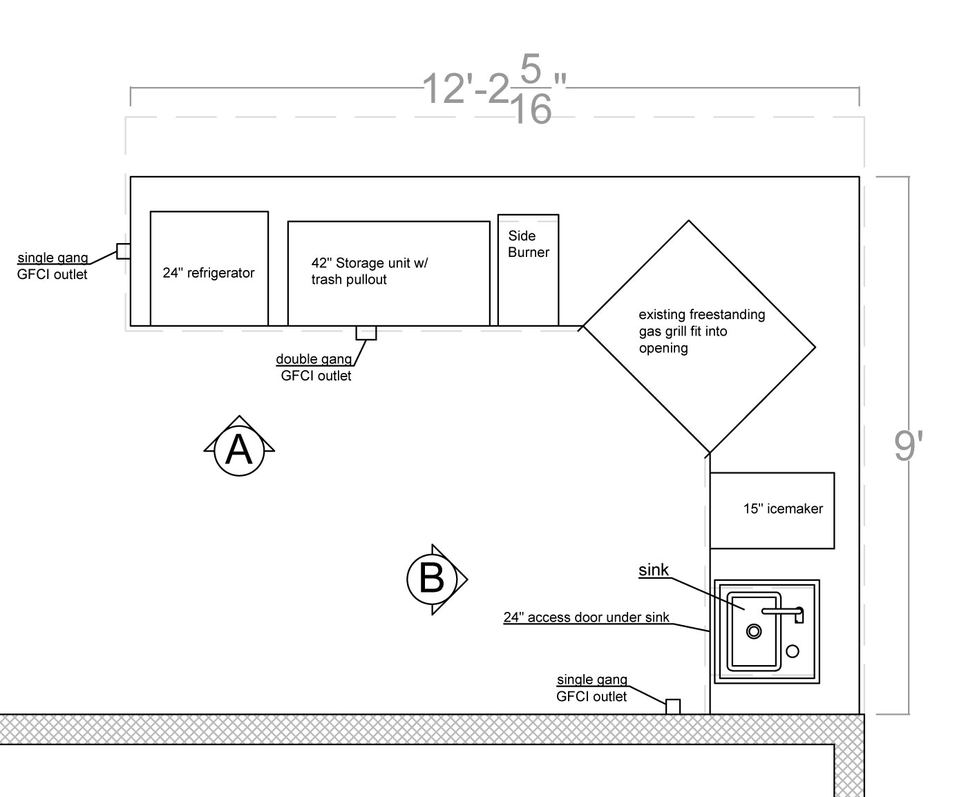 l shaped outdoor kitchen plans photo - 4