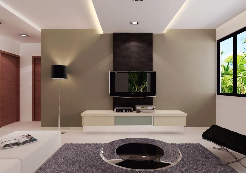 living room lcd tv wall unit design ideas photo - 3