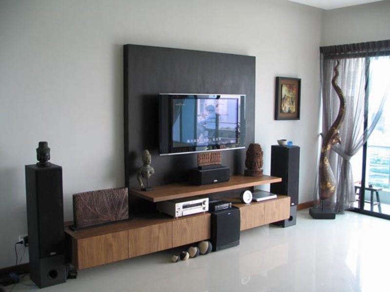 living room lcd tv wall unit design ideas photo - 4