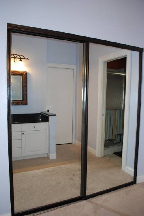 mirrored closet doors makeover photo - 2