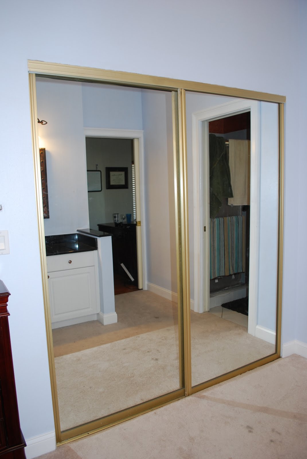 mirrored closet doors makeover photo - 3