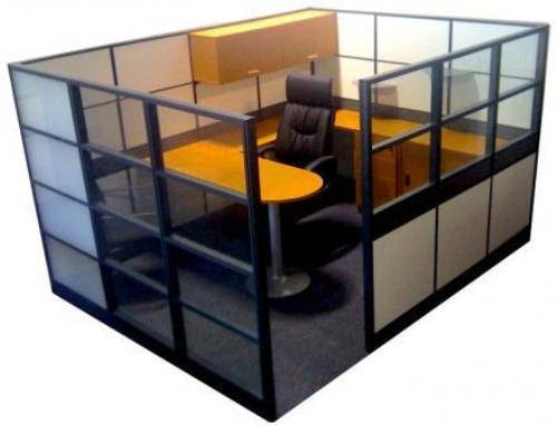 office cubicle glass walls photo - 2