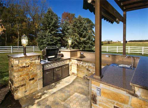 outdoor kitchen lighting photo - 4