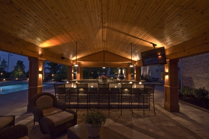 outdoor kitchen lighting photo - 6