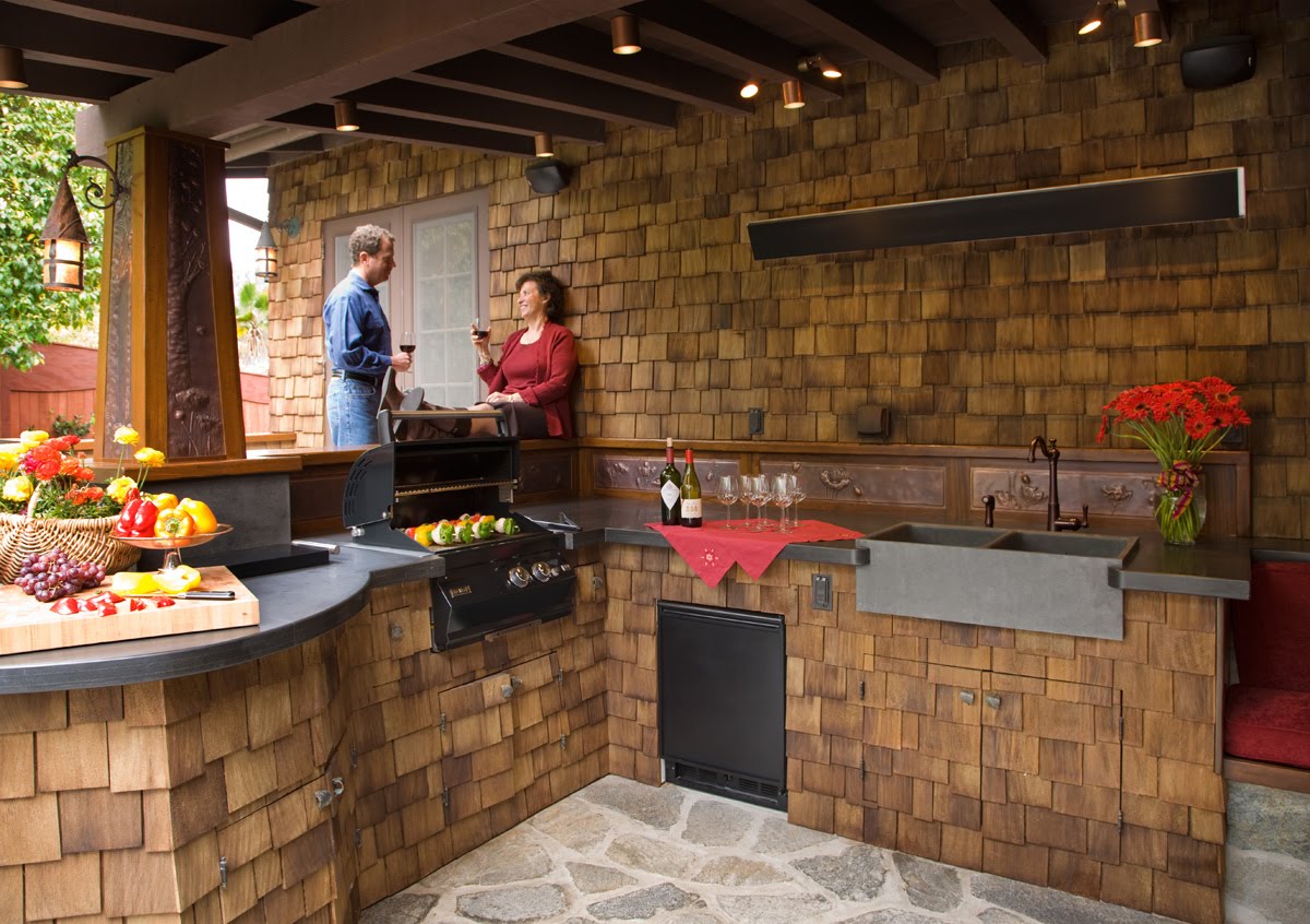 outdoor kitchen lighting design photo - 1