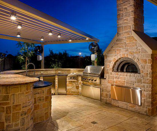 outdoor kitchen lighting design photo - 3