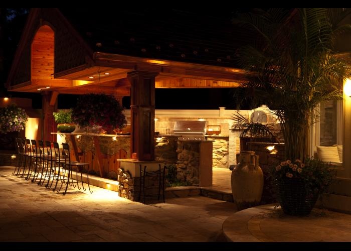 outdoor kitchen lighting design photo - 5