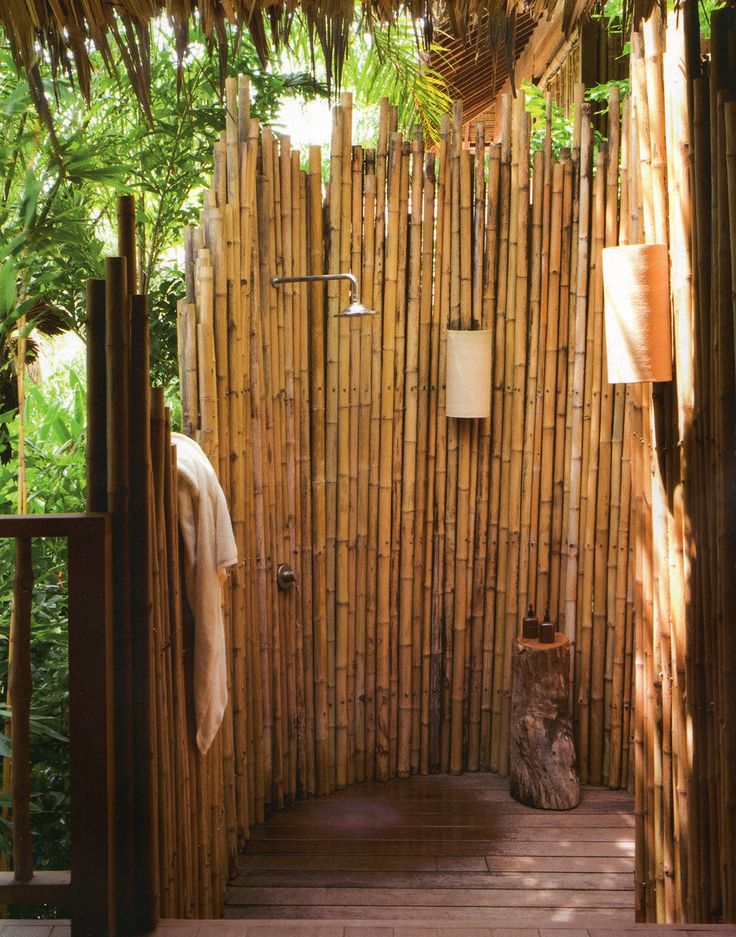 outdoor shower bamboo photo - 2