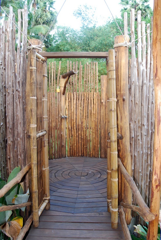 outdoor shower bamboo photo - 3