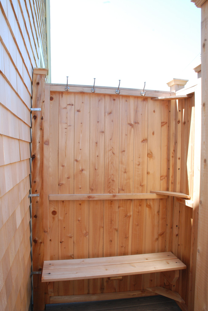 outdoor shower bench photo - 1