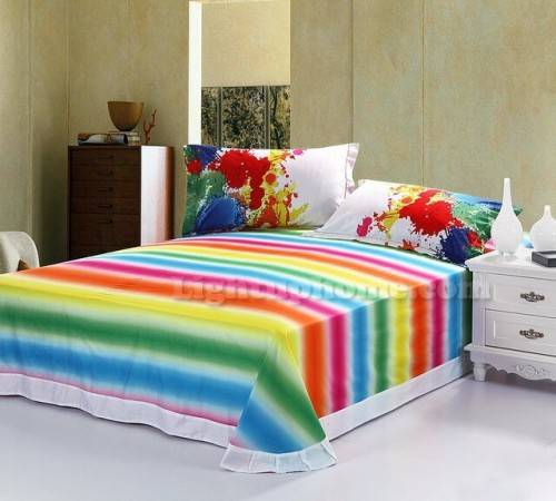 rainbow bedding for kids photo - 2