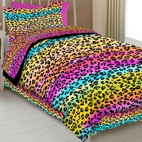 rainbow cheetah bedding photo - 3