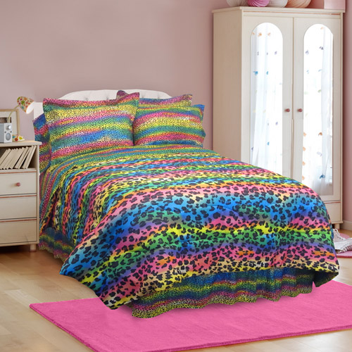 rainbow cheetah bedding photo - 5