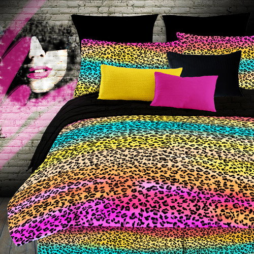 rainbow cheetah bedding photo - 6