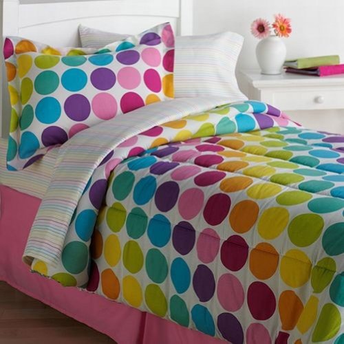 rainbow polka dot bedding photo - 4