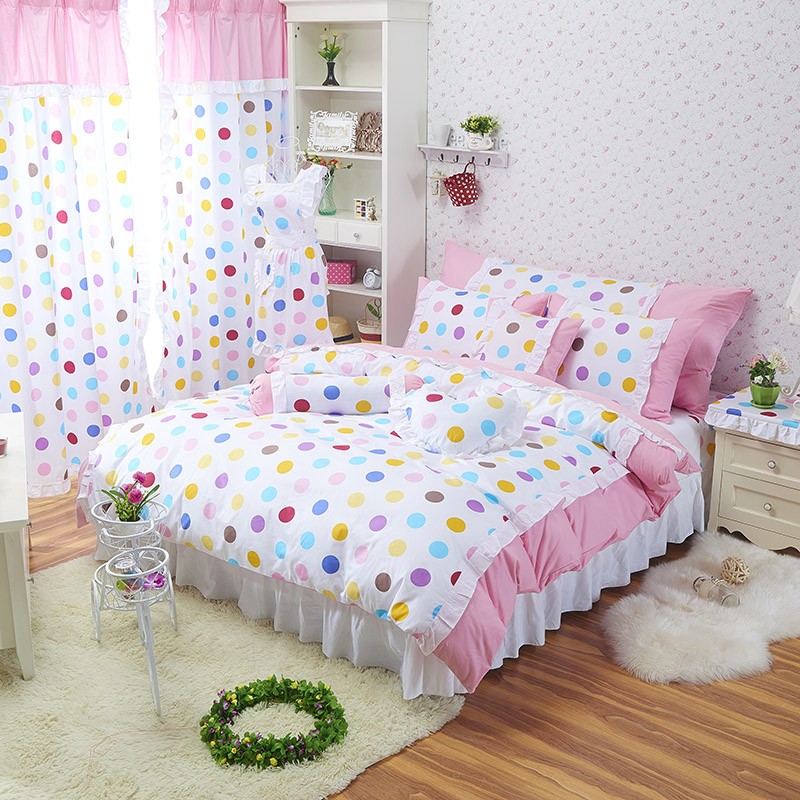 rainbow polka dot bedding photo - 6