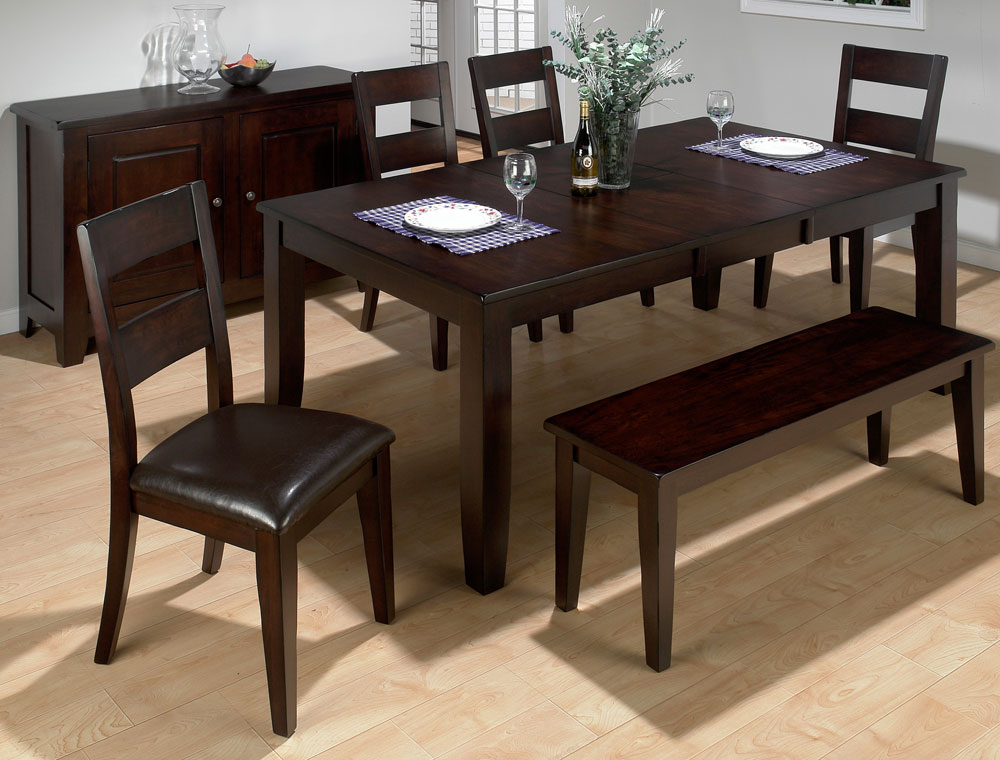 rustic dining set with bench photo - 4