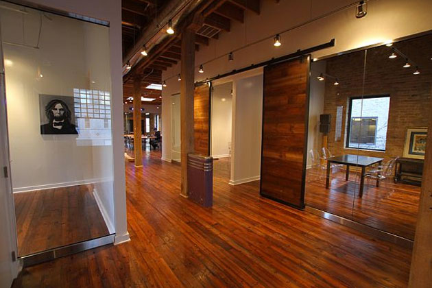 sliding loft doors interior photo - 2