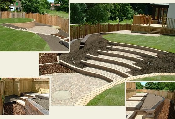 sloping garden design plans photo - 5